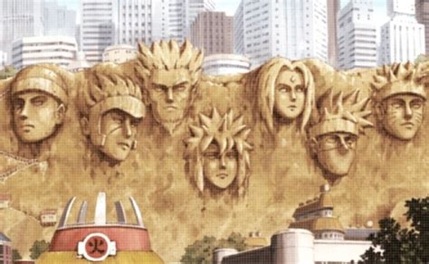 Primer plano de las caras talladas en la Roca Hokage