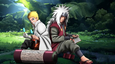 Jiraiya entrenando a Naruto Uzumaki