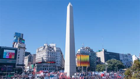 Fans reunidos en el Obelisco de Buenos Aires