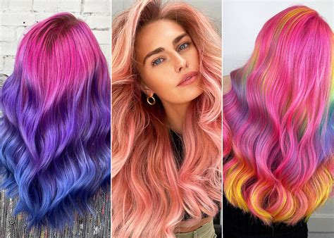 Galería de estilos de cabello teñido con colores vibrantes