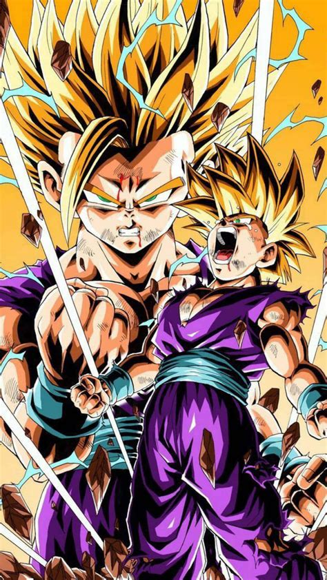 Gohan en modo Definitivo atacando a Cell