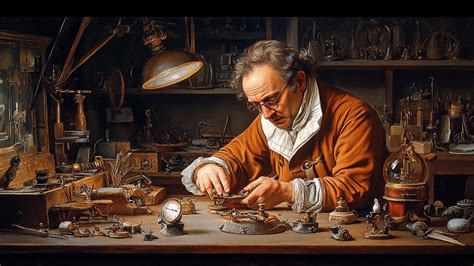 Taller de un inventor de juguetes con bocetos y herramientas