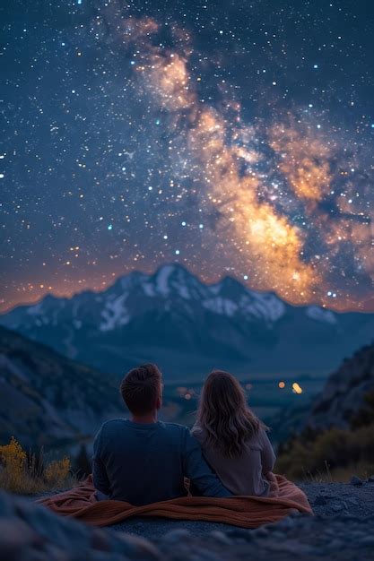 Pareja mirando al pasado con un aura de misterio