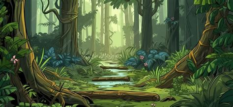 Ilustración de un bosque frondoso
