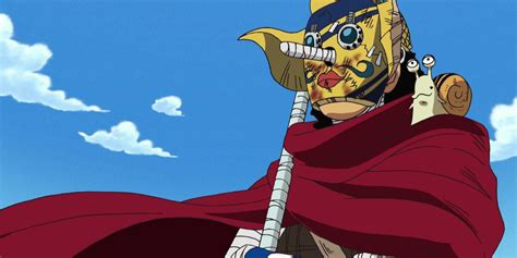 Usopp disfrazado como Sogeking, listo para disparar