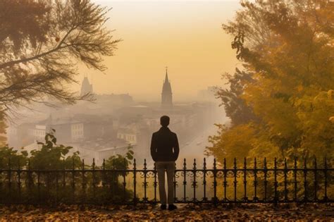 Silueta de un personaje solitario mirando un paisaje urbano.