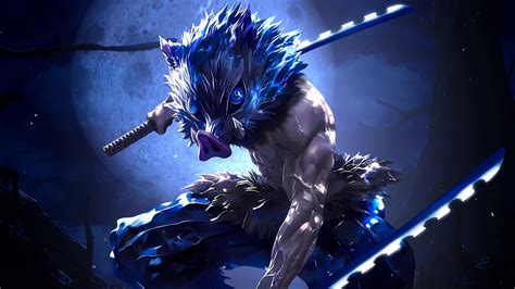 Inosuke Hashibira en pose de batalla