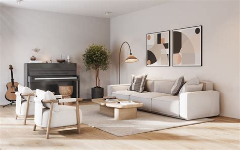 Interior de la Casa NA con mobiliario minimalista