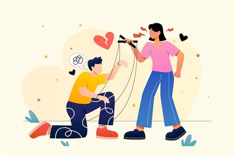 Ilustración conceptual de una relación tóxica