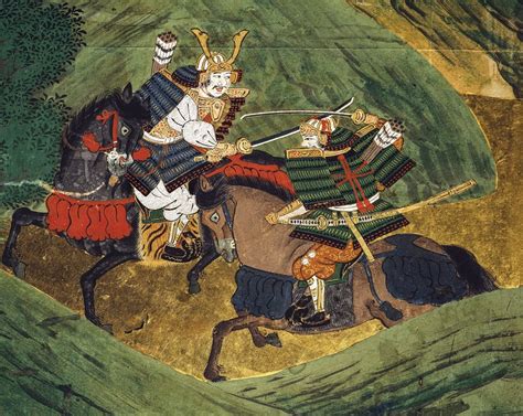 Ilustración de samuráis en la época Edo