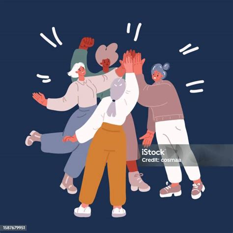 Ilustración de un grupo de amigos apoyándose mutuamente