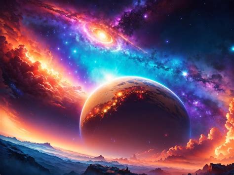 Paisaje galáctico con nebulosas y estrellas