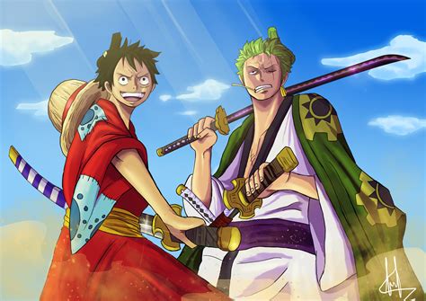 Encuentro de Luffy y Zoro en Wano
