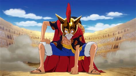 Luffy disfrazado de Lucy en el Coliseo Corrida
