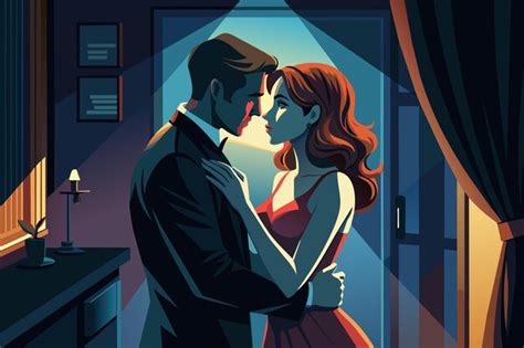 Ilustración de un encuentro íntimo apasionado