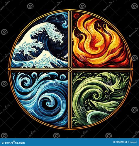 Ilustración combinando fuego y tierra para crear lava