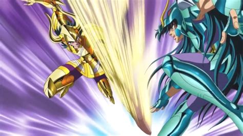 Shura de Capricornio luchando contra Shiryu de Dragón