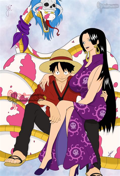 Boa Hancock con Luffy
