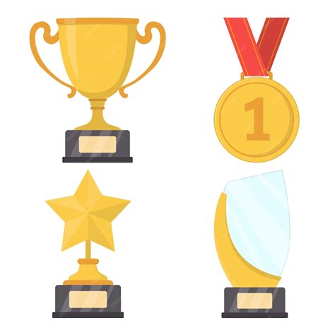 Iconos representando un trofeo y medallas