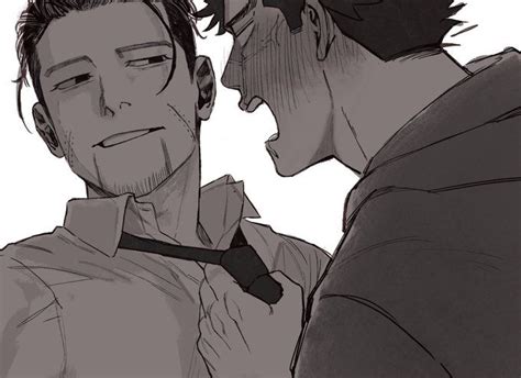 Fanart de Sugimoto y Ogata compartiendo un momento íntimo