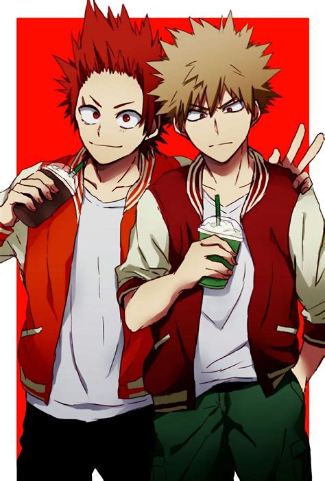 Ilustración de Kirishima y Bakugou