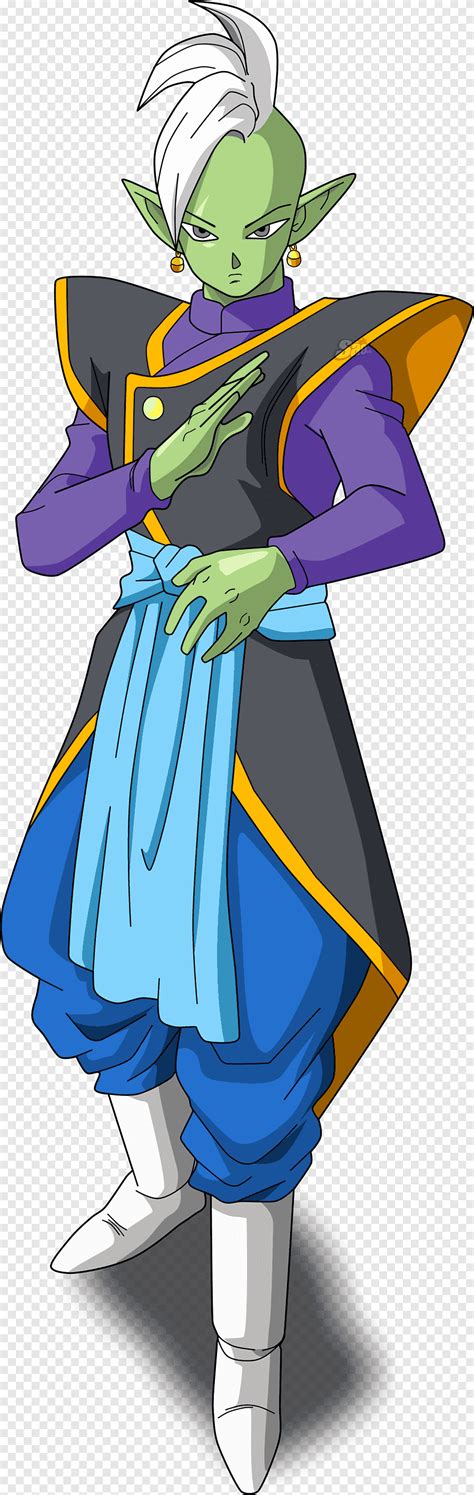 Ilustración de Zamasu Potara con su atuendo Kaio-shin