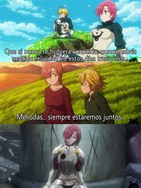 Liz siendo salvada por Meliodas