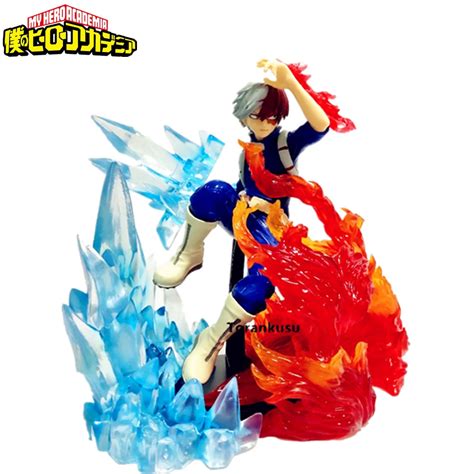 Figura de Shoto Todoroki con efecto de hielo y fuego