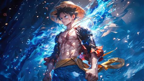 Luffy en un bosque animado de One Piece