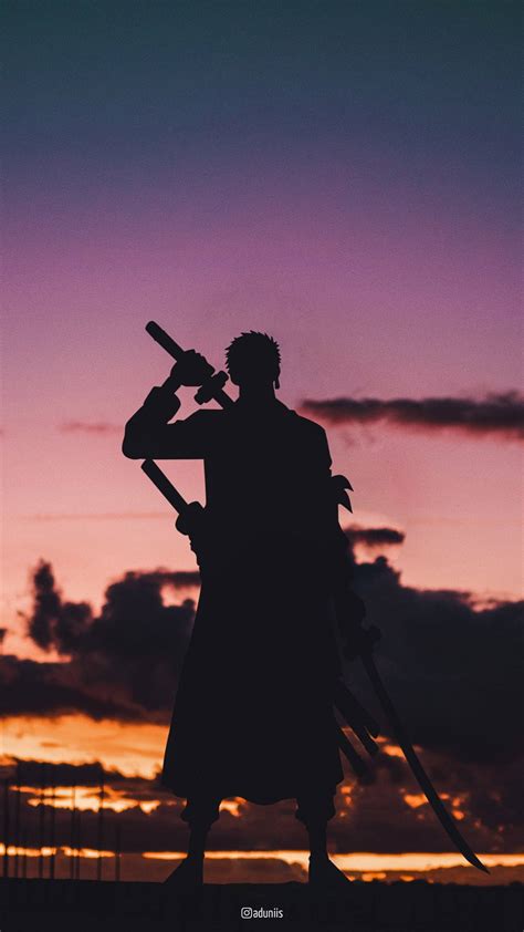 Silueta de Zoro como fondo de pantalla de PC