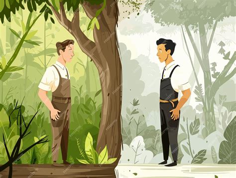 Ilustración de dos hombres en un ambiente íntimo con un toque de misterio