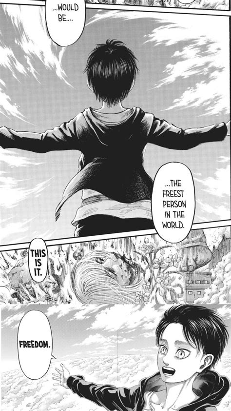 Panel del manga donde Eren habla con Historia