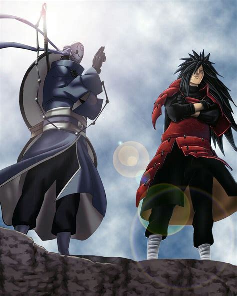Madara Uchiha manipulando a un Obito herido y ciego
