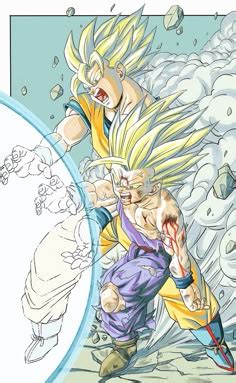 Arte conceptual de Gohan y Número 18.