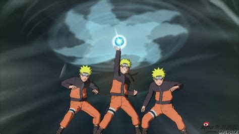 Naruto usando el Rasenshuriken
