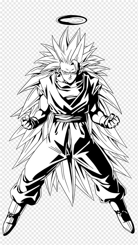 Son Goku Super Saiyan en blanco y negro