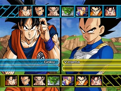 Captura de pantalla de Dragon Ball Z: Budokai Tenkaichi 3 con muchos personajes