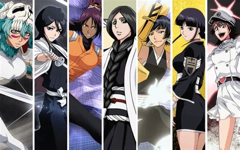 Ilustración de varios personajes femeninos de Bleach con sus disfraces