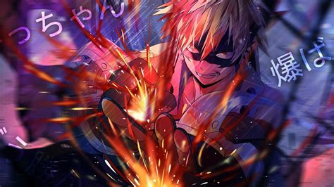 Katsuki Bakugo usando Howitzer Impact