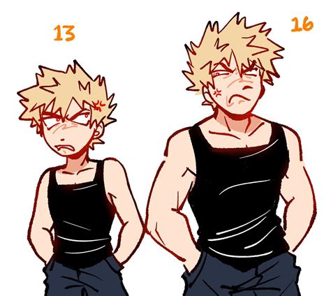 Comparativa de bocetos iniciales de Bakugo