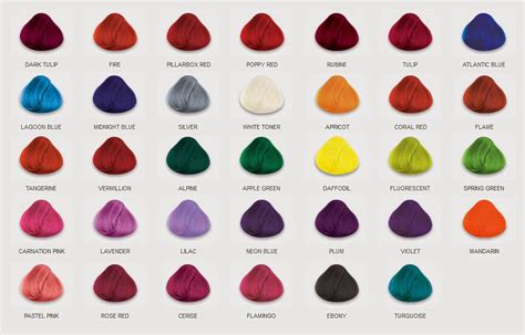 Paleta de colores fantasía para cabello