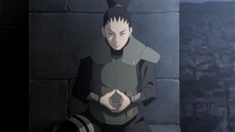Shikamaru meditando y planeando una estrategia