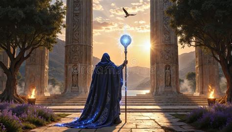 Ilustración de Neinhart invocando a un espíritu del pasado.
