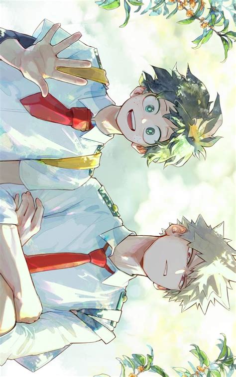 Katsuki Bakugo y Izuku Midoriya enfrentándose