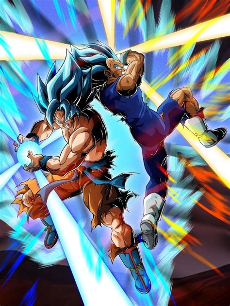 Goku y Vegeta en un duelo de Kamehameha vs Galick Gun