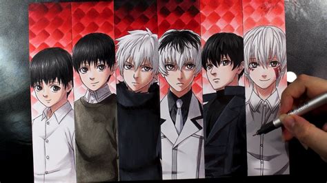 Gráfico comparativo de las fases de transformación de Kaneki Ken