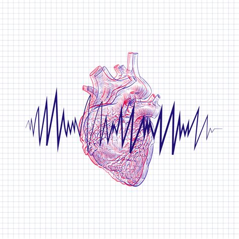 Ilustración de un corazón latiendo con símbolos de interrogación