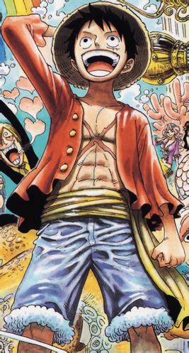 Ilustración de Monkey D. Luffy dos años después del salto temporal.