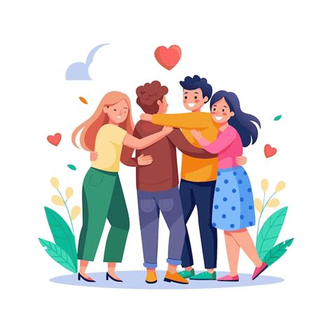Ilustración que representa la amistad y la tensión emocional