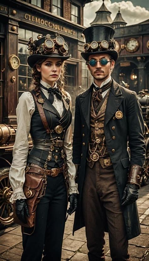 Ilustración conceptual de un personaje de fantasía victoriana con elementos de steampunk